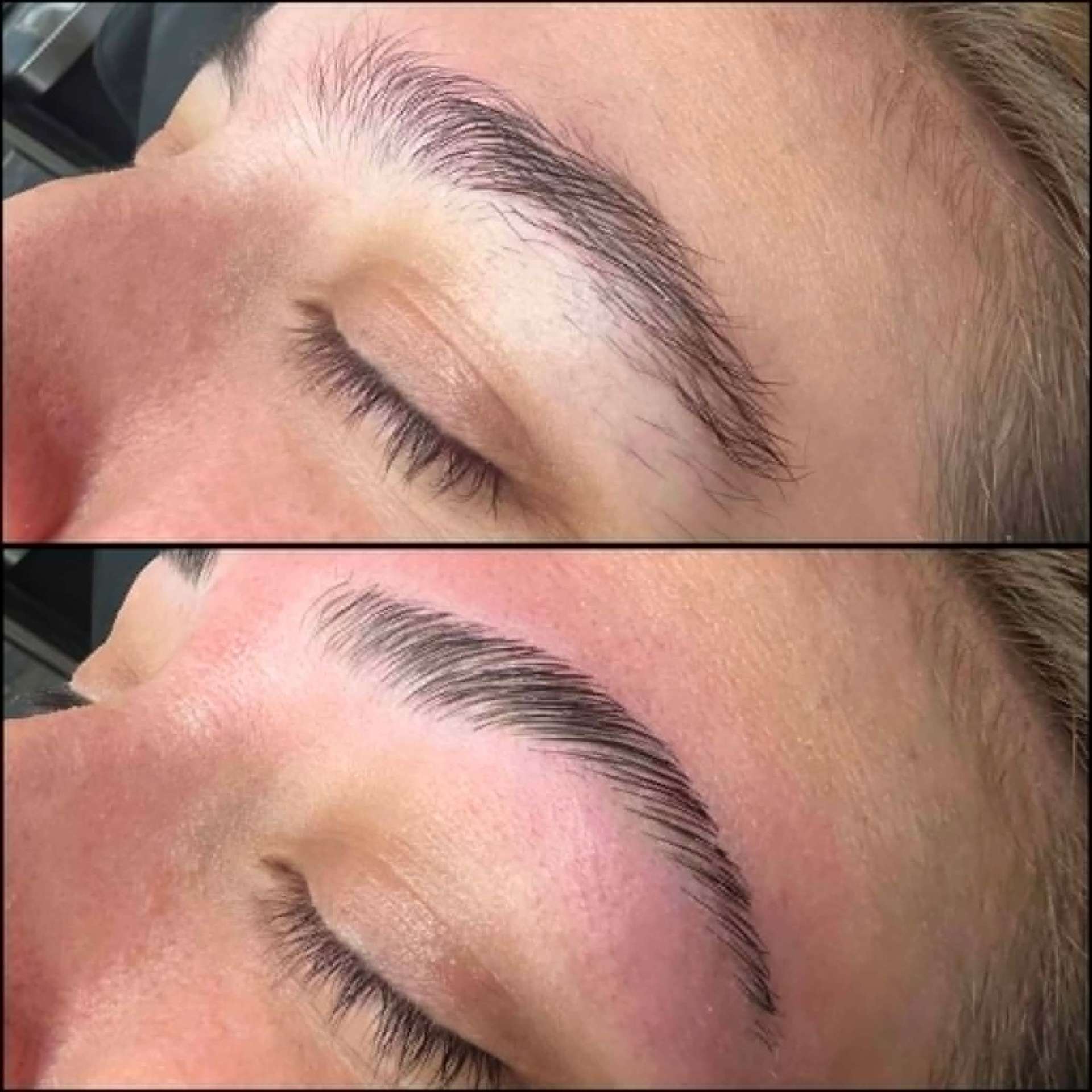 Brow shaping before and after at Opal Skin Studios